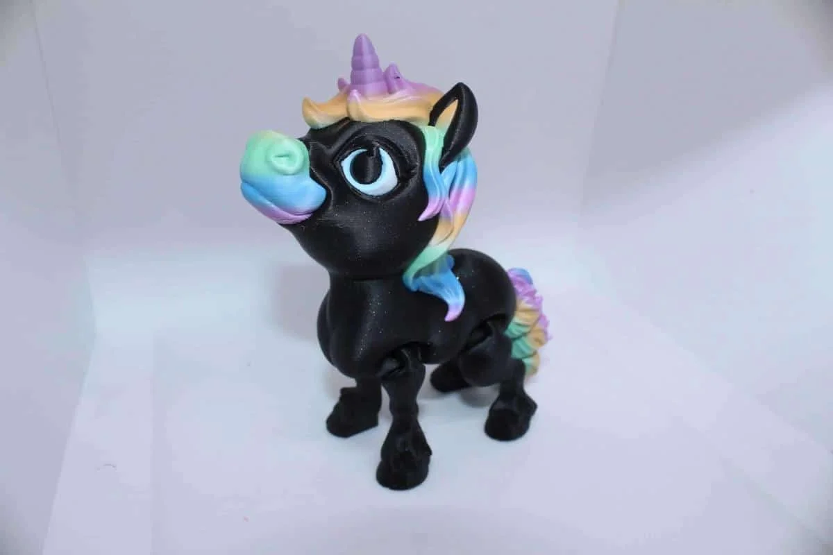 Black Sparkle with Pastel Rainbow Features