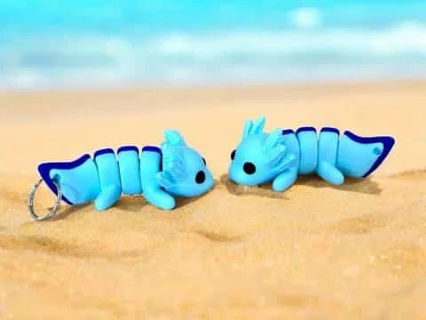 Flexi Baby Axolotl Keyring