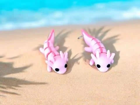 Flexi Baby Axolotl Keyring - Image 2