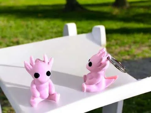 Axolotl Sculpture Keyring - Image 3
